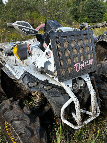 Can-Am Renegade rad relocation kit, full aluminum construction with steel rad cover