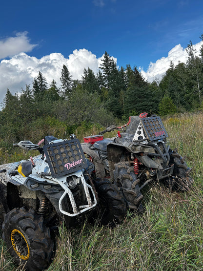 Can-Am Renegade rad relocation kit, full aluminum construction with steel rad cover — photo 5